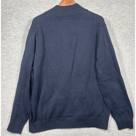 L.L. Bean Means Sweater XL Navy Full Zip Cotton Classic - Picture 4 of 4